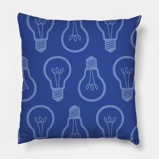 Lightbulb Blue Pattern Pillow