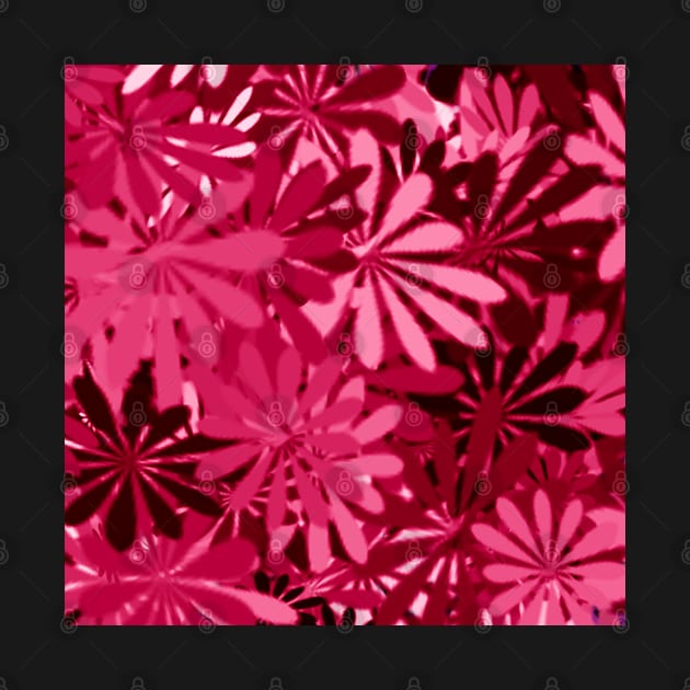 BIG BRIGHT PINK FLORAL PALM LEAVES PATTERN FOR SUMMER by colorsandpatterns