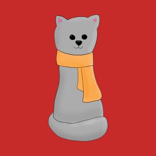 Cat in Orange Scarf T-Shirt