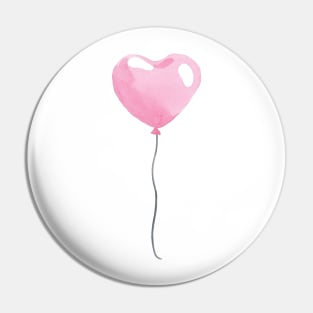 Pink heart balloon Pin