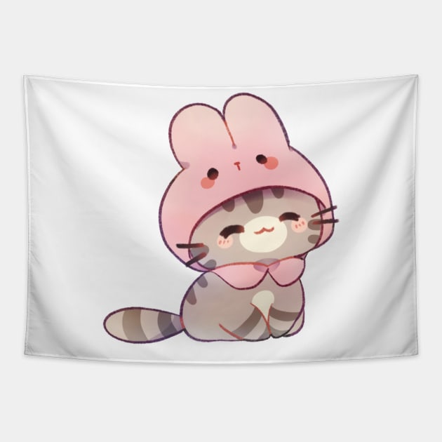 Bunny Kitty Tapestry by Cremechii