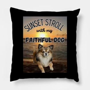 Sunset Stroll with my Faithful Dog Pillow