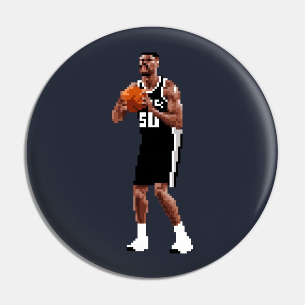 David Robinson Pixel Free Throw Pin by qiangdade