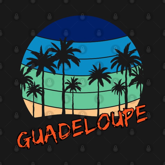 Guadeloupe Retro Vintage Sunset Beach Design by eliteshirtsandmore