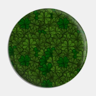 Field of Shamrocks Digital Art Pattern for Saint Patricks Day Pin