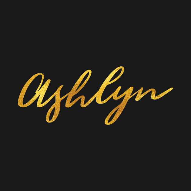 Ashlyn Name Hand Lettering in Faux Gold Letters by Pixel On Fire