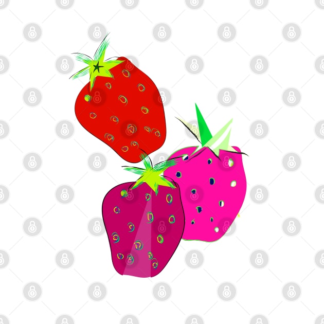 Three giant strawberries by Slownessi