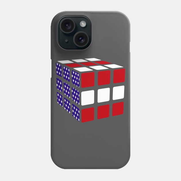 American Flag Rubiks Cube Phone Case by imotvoksim