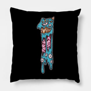 Halloween Zombie Brain 1 Number Funny Halloween Pillow