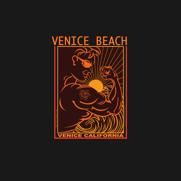 VENICE BEACH MUSCLE BEACH SURFING CALIFORNIA by Larry Butterworth