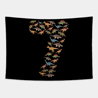 7th Birthday Boy Toddlers Animal Dinosaur Lover Tapestry