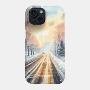 Winter Road at Dawn Phone Case