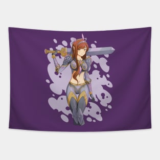 Anime Elf Warrior Girl Tapestry