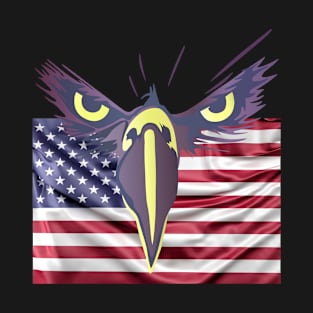 Strong Eagle Eyes Protecting USA Flag Patriots Memory Gift T-Shirt