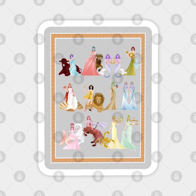 Horoscope Goddesses Magnet by amadeuxway