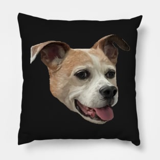 Jack Russell Terrier Mix - Black Background Pillow