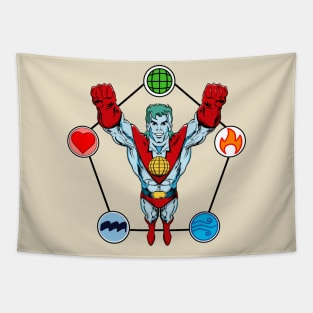 Captain planet universe Tapestry