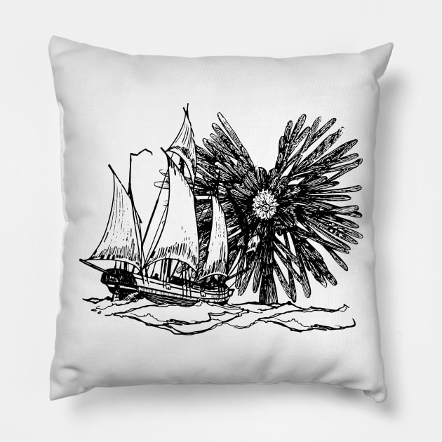 Hunting Sea Monster Pillow by blackroserelicsshop@gmail.com