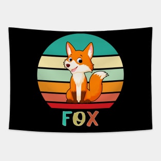 Vintage Retro Fox Tapestry