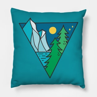 Glacier Lake Moonlight Doodle Pillow