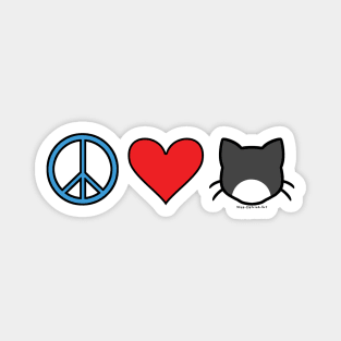 Peace Love Cats - Black n White Magnet