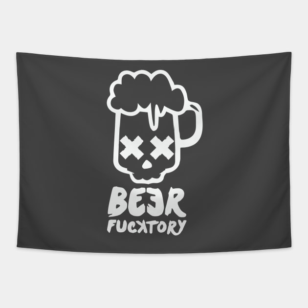 Beer fucktory white Tapestry by manuvila