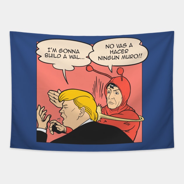 Wall spanish version Tapestry by Cromanart