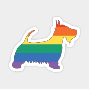 Rainbow Pride Flag Scotty Dog Silhouette Magnet