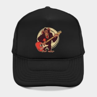 Vintage Chimpanzee Guitar Player Graphic Hat
