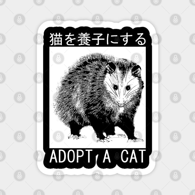 Adopt a Cat Possum Japanese Magnet by giovanniiiii