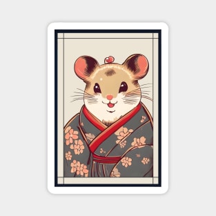 Hamster Japanese with kimono vintage Magnet