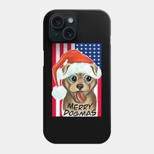 American Flag Dogmas / Merry Dogmas / christmas art Phone Case