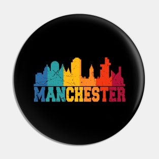 Manchester Retro Skyline UK Pin