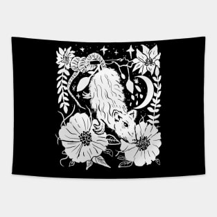 Possum Hanging Witchy Night Moon Tapestry