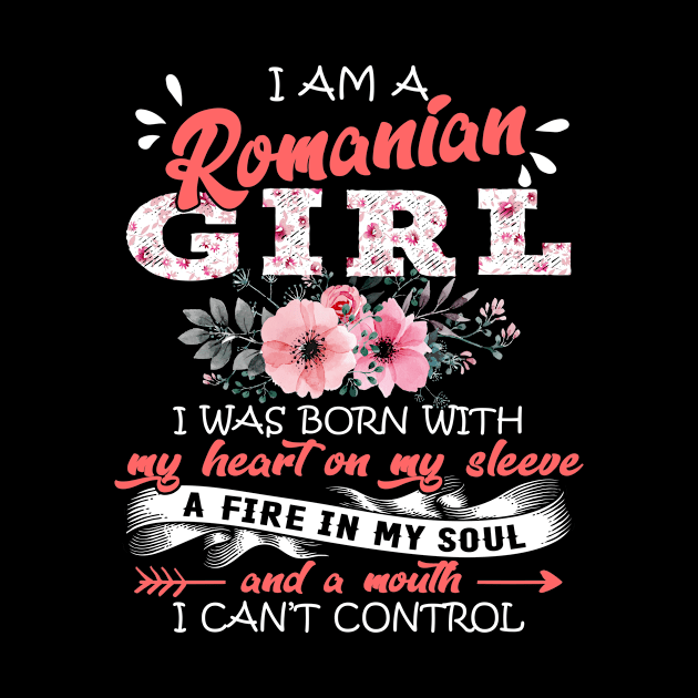 Romanian Girl I Was Born With My Heart on My Sleeve Floral Romania Flowers Graphic by Kens Shop