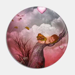 Cute sleeping fairy baby. Pin