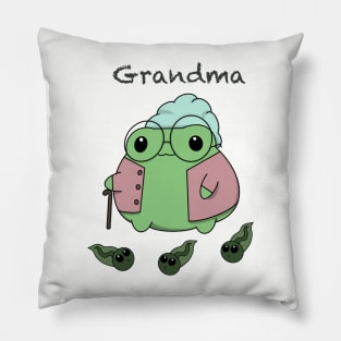 Granny Froggy with Tadpoles Pillow