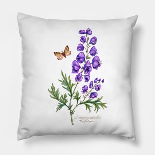 Monkshood garden flowers Pillow