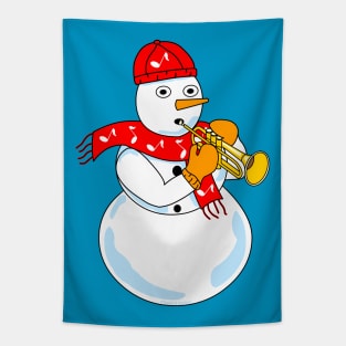 Trumpet Snowman Tapestry