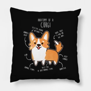 Corgi Red Dog Anatomy Pillow