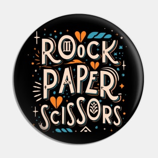 Rock Paper Scissors Art Design, typography design Pin