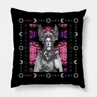 Whimsigoth Queen Pink Lace Pillow