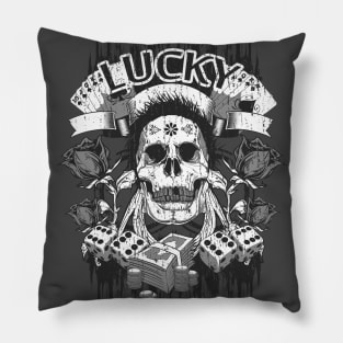 Lucky Skull Pillow