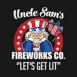 Uncle Sam Griddy Dance Let's Get Lit 4th Of July Shirt T-Shirt