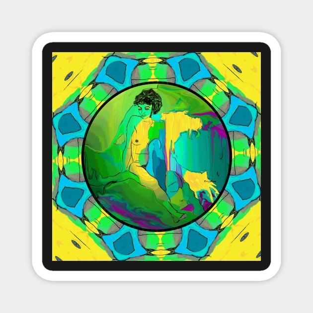 Green Nude with Border - Green Nude - Magnet | TeePublic