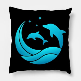 Night Dolphins Pillow