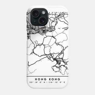 HONG KONG CHINA BLACK CITY STREET MAP ART Phone Case