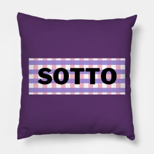 Purple Checkered Sotto Surname Pillow