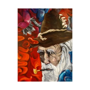 Inner Wizard (Create Your Reality) - Mushroom Wizard Fantasy Hippie Wall Art Handmade Home Decor Painting T-Shirt