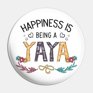 Happiness Is Being A Yaya Wildflowers Valentines Mothers Day Pin